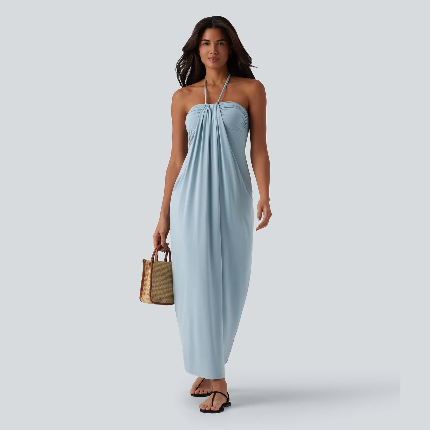 【Creator’S Pick】Halara Halter Tie Back Maxi Dress with Pockets