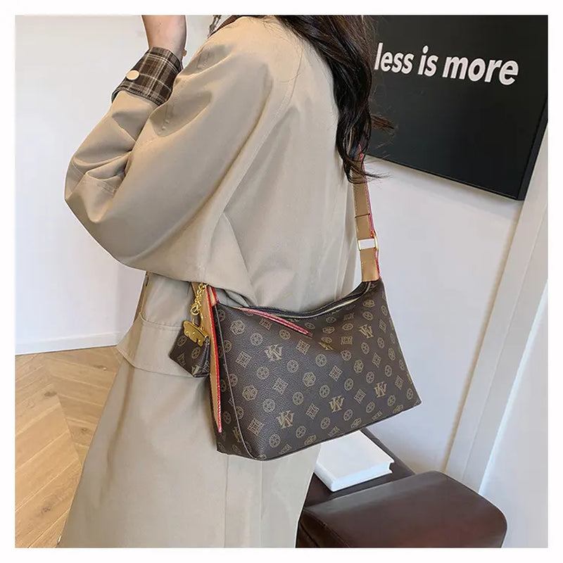Fashionable Large Capacity Women'S Retro Crossbody Bag, Classic Retro Printed Shoulder Bag, Exquisite High-Quality Daily Commuting Bag for Women, Adjustable Shoulder Strap Women'S Tote Bag, Elegant Women'S Hobo Bag as a Gift for Women