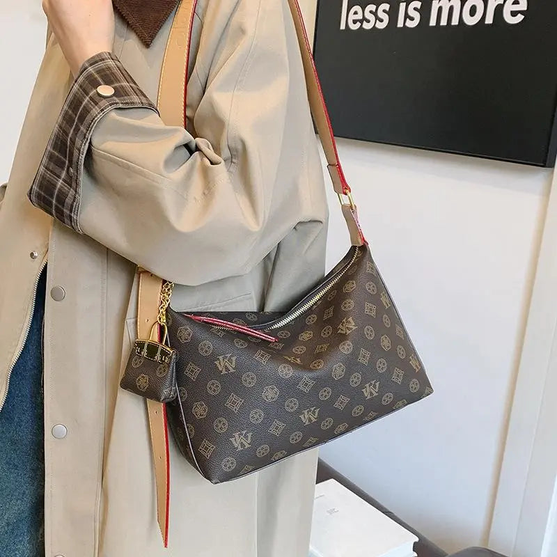 Fashionable Large Capacity Women'S Retro Crossbody Bag, Classic Retro Printed Shoulder Bag, Exquisite High-Quality Daily Commuting Bag for Women, Adjustable Shoulder Strap Women'S Tote Bag, Elegant Women'S Hobo Bag as a Gift for Women