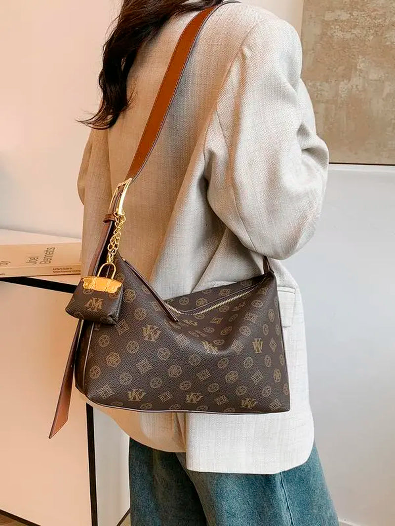 Fashionable Large Capacity Women'S Retro Crossbody Bag, Classic Retro Printed Shoulder Bag, Exquisite High-Quality Daily Commuting Bag for Women, Adjustable Shoulder Strap Women'S Tote Bag, Elegant Women'S Hobo Bag as a Gift for Women
