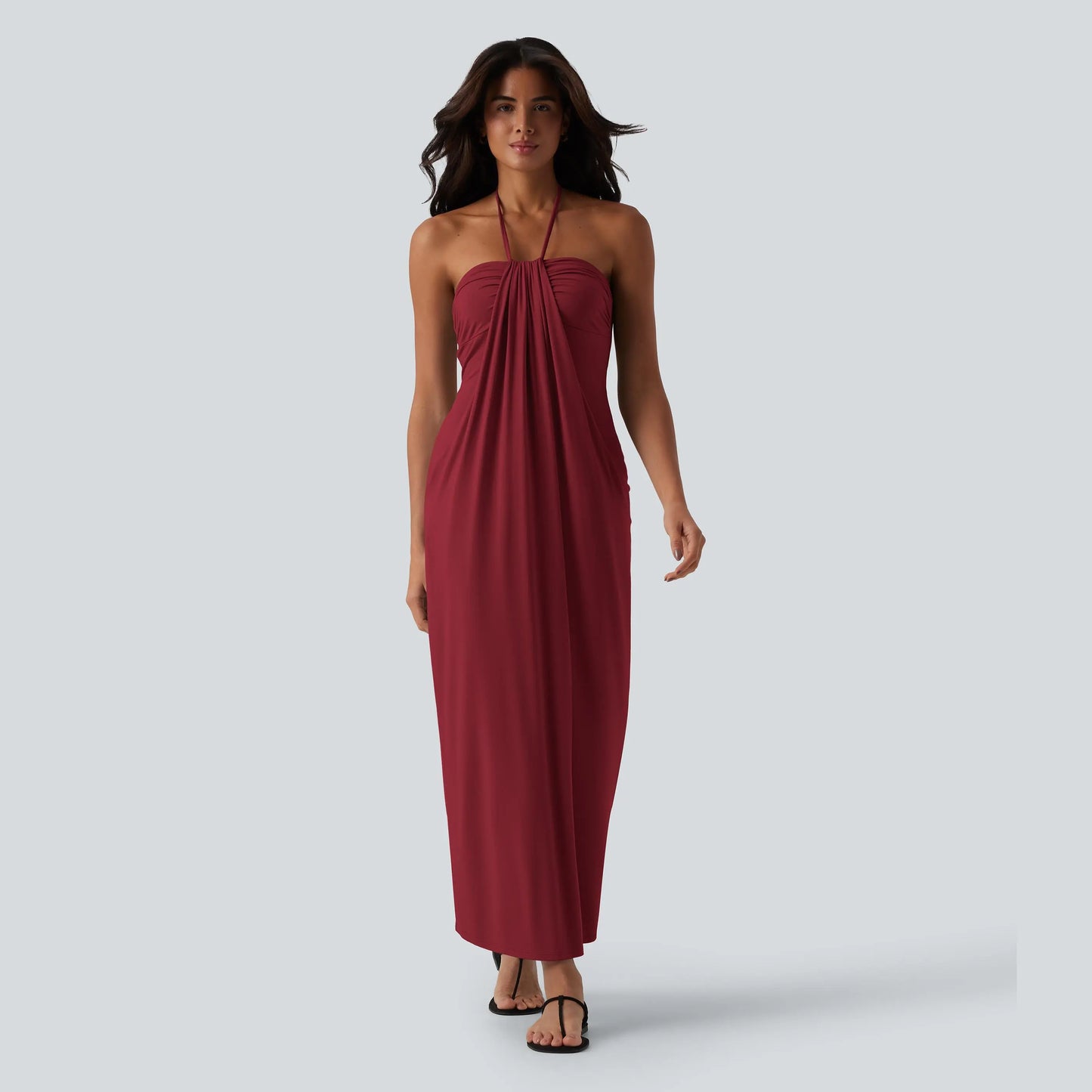 【Creator’S Pick】Halara Halter Tie Back Maxi Dress with Pockets