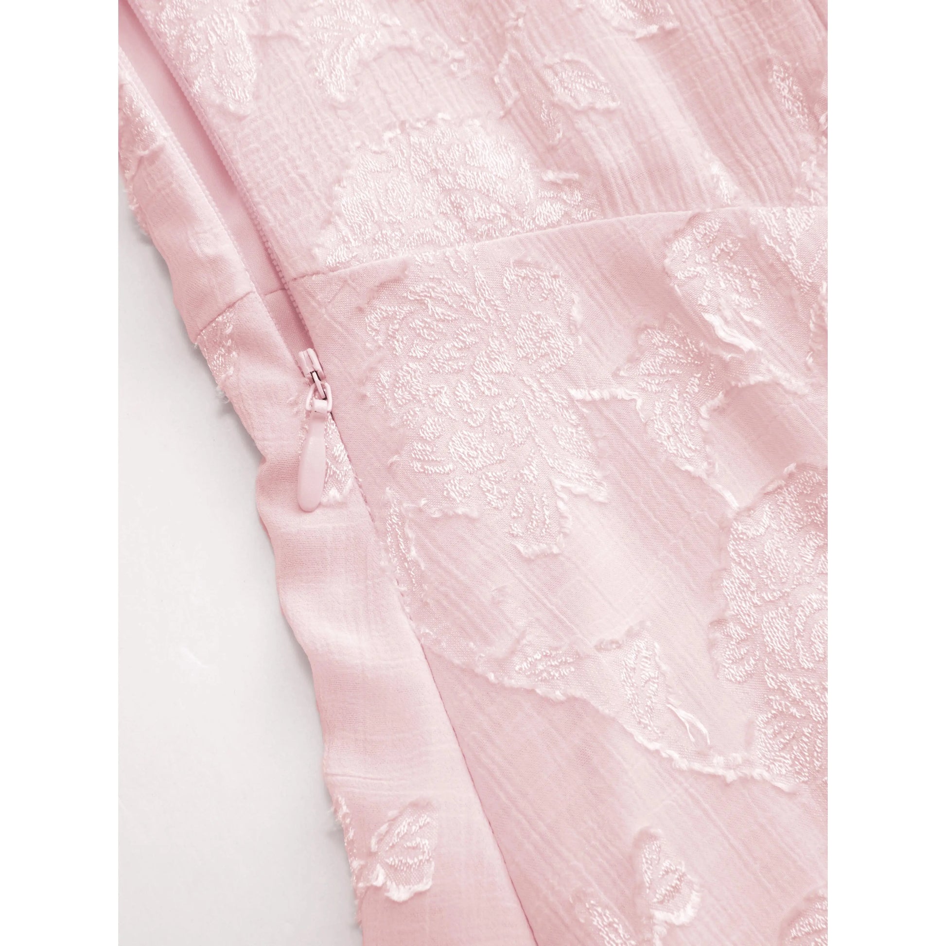 Cider Jacquard Floral A-Line Maxi Dress with Tie Back Detail