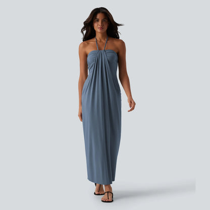 【Creator’S Pick】Halara Halter Tie Back Maxi Dress with Pockets