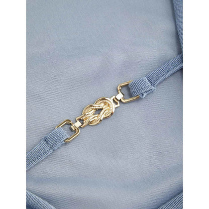 Cider Boat Neck Backless Mini Dress with Chain Detail and Ruched Design