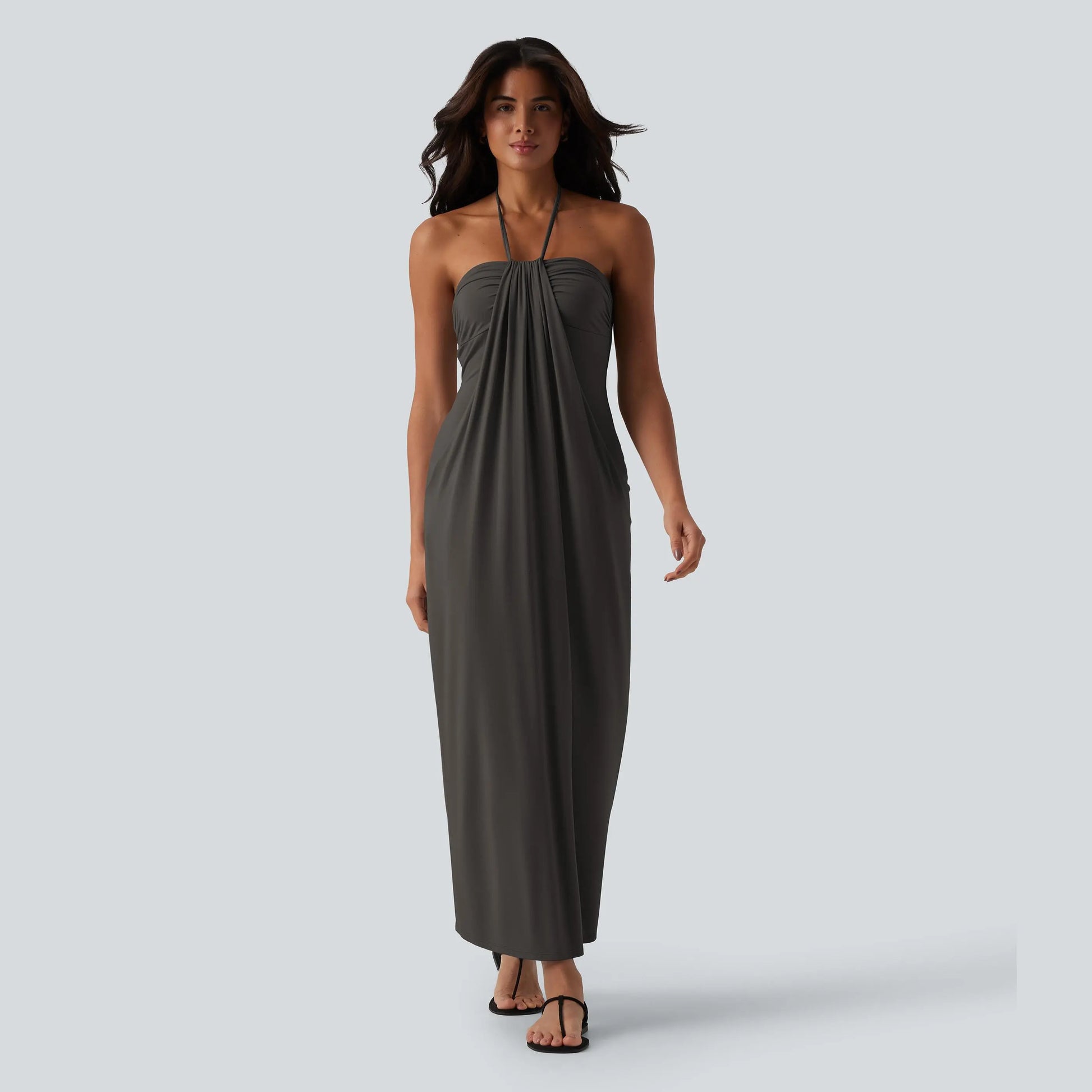 【Creator’S Pick】Halara Halter Tie Back Maxi Dress with Pockets