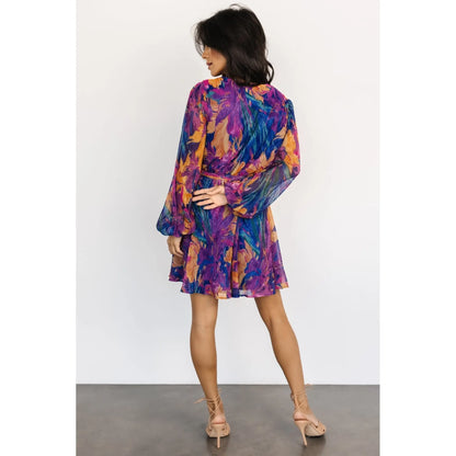Rev Mini Dress in Blue Multi-Color