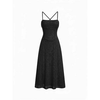 Cider Jacquard Floral A-Line Maxi Dress with Tie Back Detail