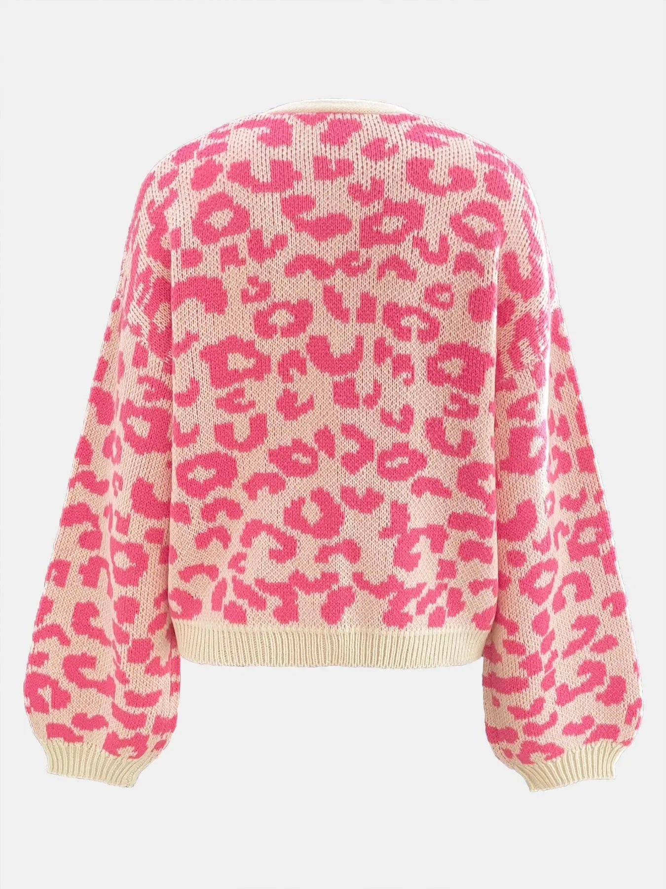 Women'S Colorblock Leopard Drop Shoulder Cardigan, Casual Long Sleeve Open Front Knitwear for Fall & Winter, Fashion Women'S Knit Clothing for Daily Wear, Knitted Cardigan Tops